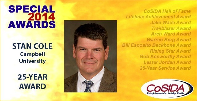 25-Year Award Salute: Stan Cole, Campbell University